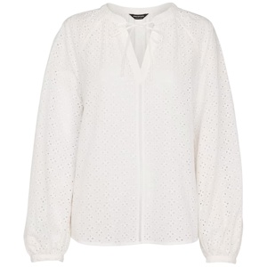 Whistles White Broderie V Neck Blouse